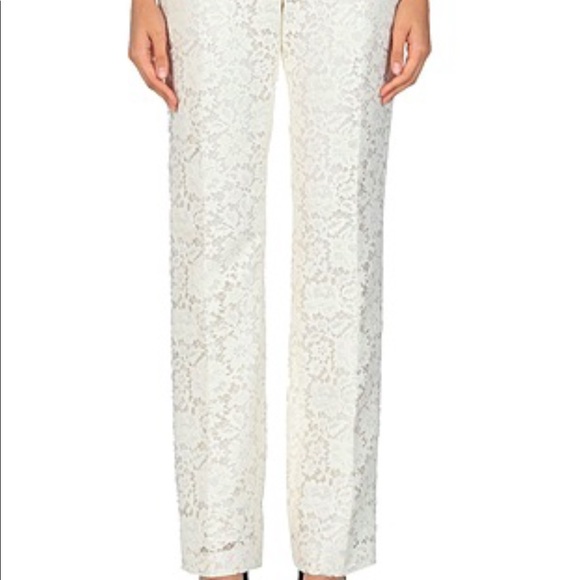 CALVIN KLEIN Ivory lined lace pants black stripes - Picture 9 of 11